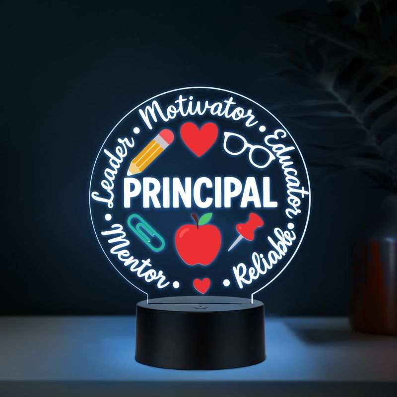 Principal LED Desk Table Lamp with Automatic Color Changing Light Principal Appreciation Gift Principal Office Decor Light School Principal Gift